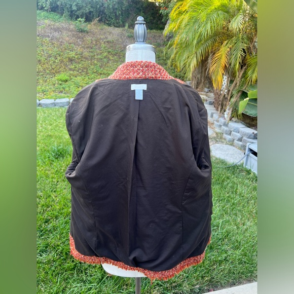 Chico’s Orange Tweed Jacket - Picture 5 of 7